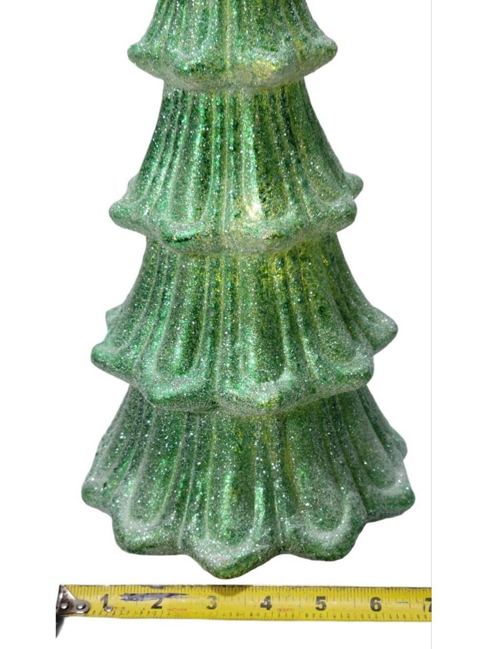 Mr. Christmas 15" Light Up Green Frosted Glass Christmas Tree Decor Centerpiece - Picture 6 of 11